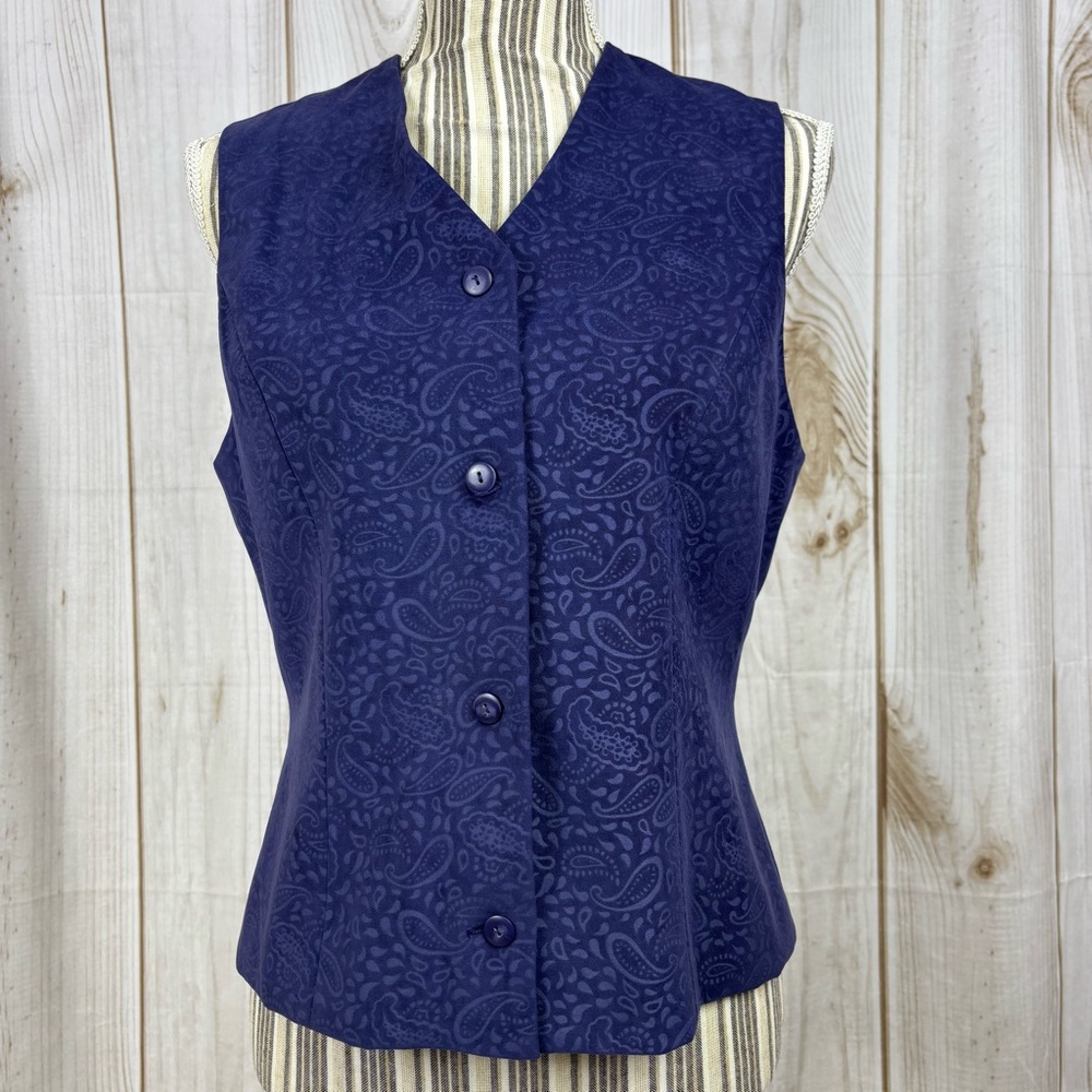 Vintage Petite Sophisticate 90's Classic 2Pc Set V-Neck Vest Pencil Skirt Size 8 - Picture 5 of 16